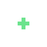 Green cross inside a white heart