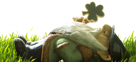 Leprechuan sleeping on green grass