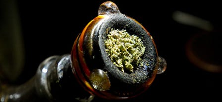 Ground cannabis in a bowl