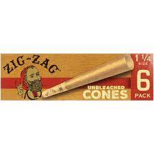 Zig Zag Cones, 1 1/4 unbleached [6pk] - Zig Zag