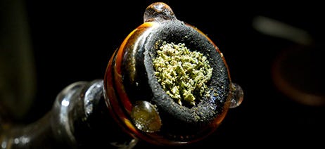 Ground cannabis in a bowl