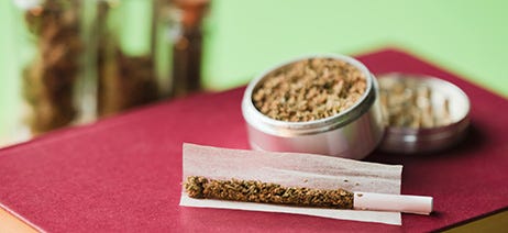 Cannabis joint ready to be rolled