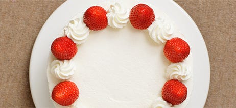 Strawberries and whipped cream on a plate