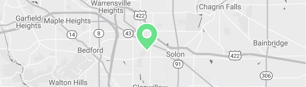 Map showing Verilife Solon, OH dispensary location