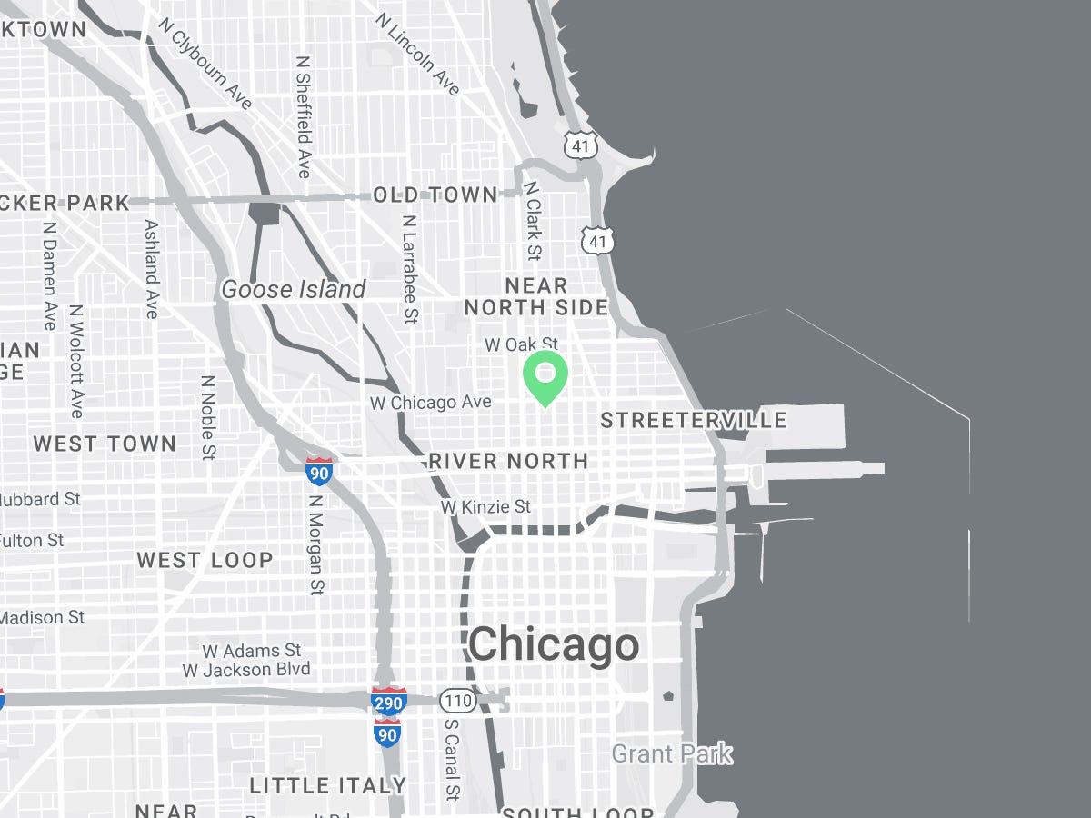 Map showing Verilife Chicago, IL recreational dispensary location