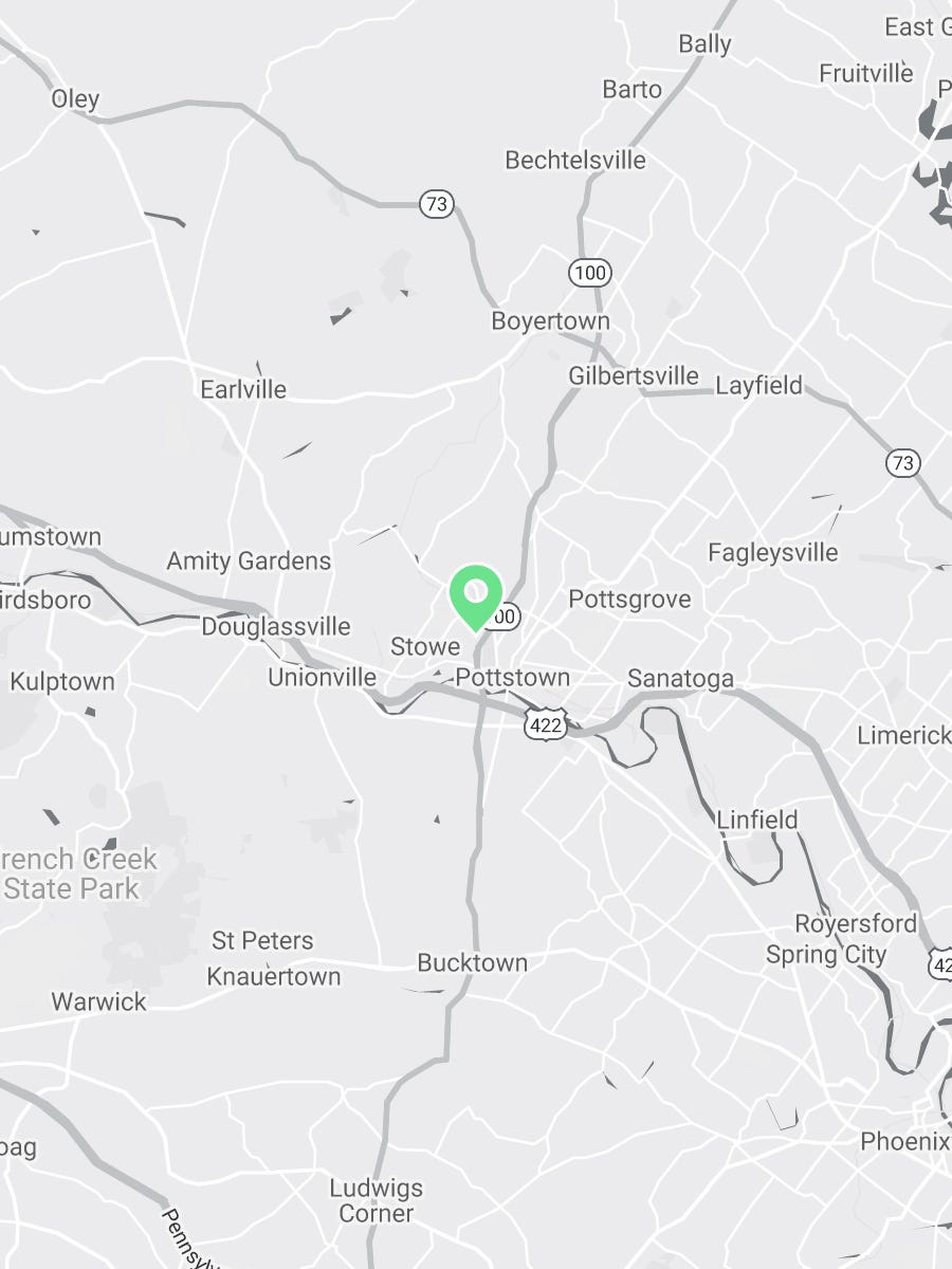 Map showing Verilife Pottstown, PA medical dispensary location