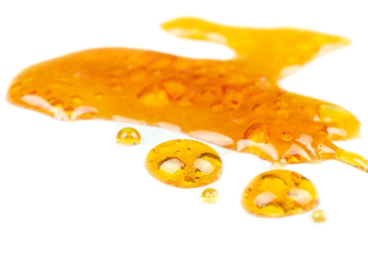 Cannabis concentrate on a white background