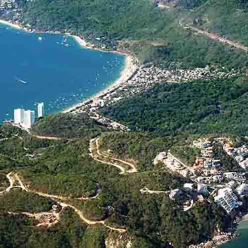 Hills above Acapulco Bay in Mexico