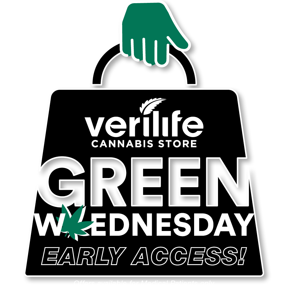 Shopping bag icon that says: Green Wednesday Early Access