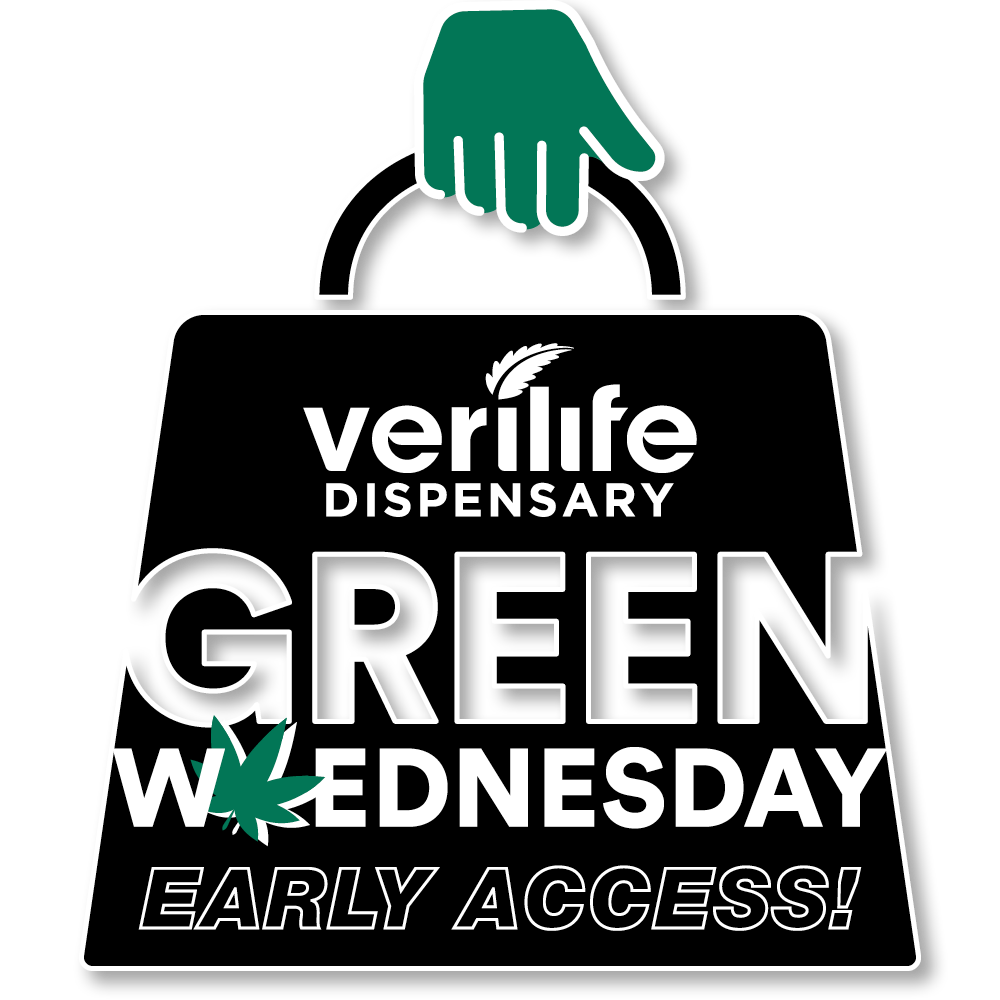 Shopping bag icon that says: Green Wednesday Early Access
