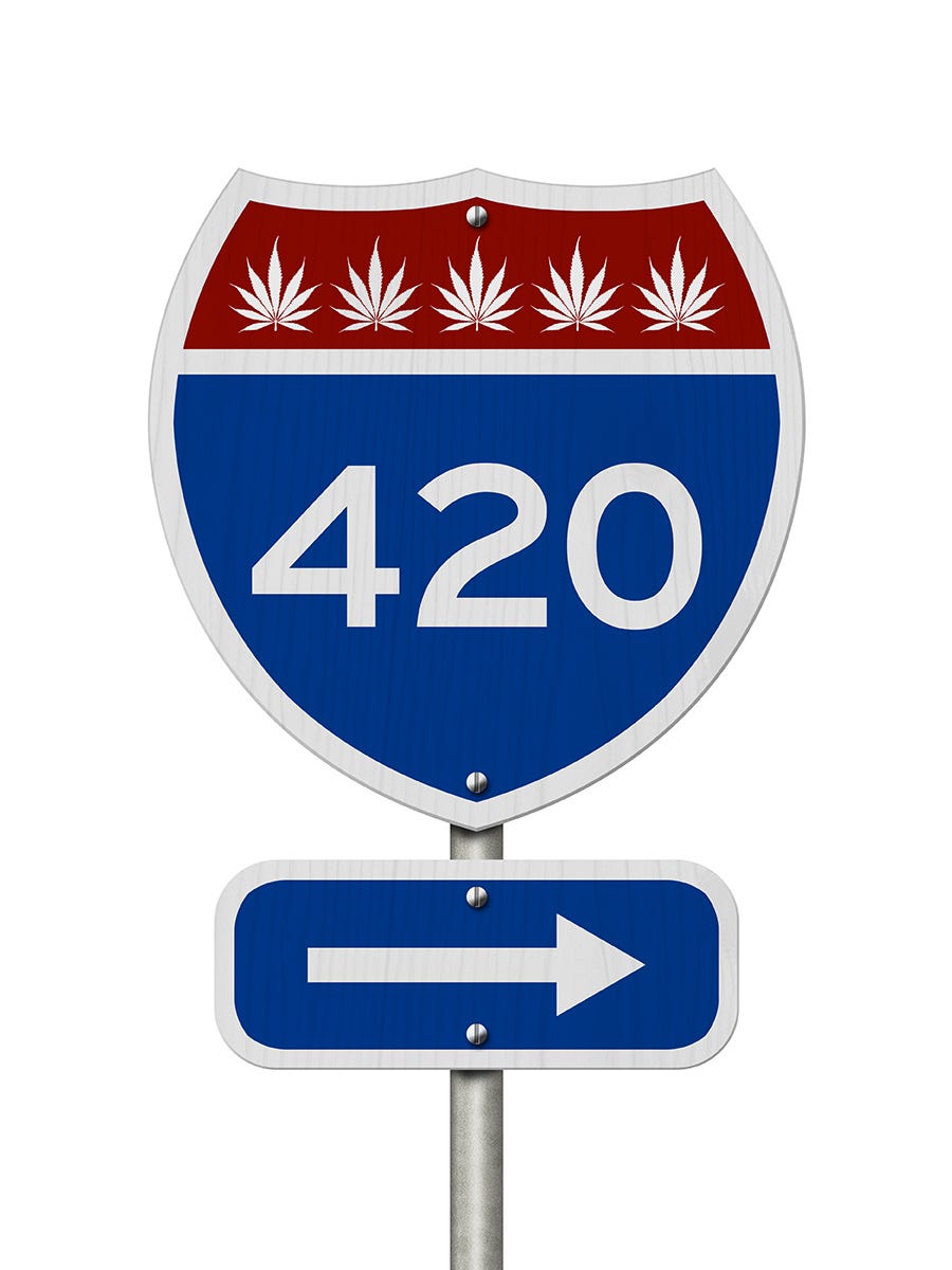 Expressway number sign that says 420