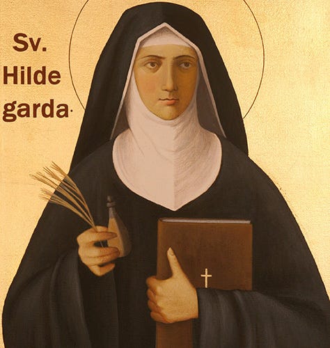 Portrait drawing of Hildegard von Bingen