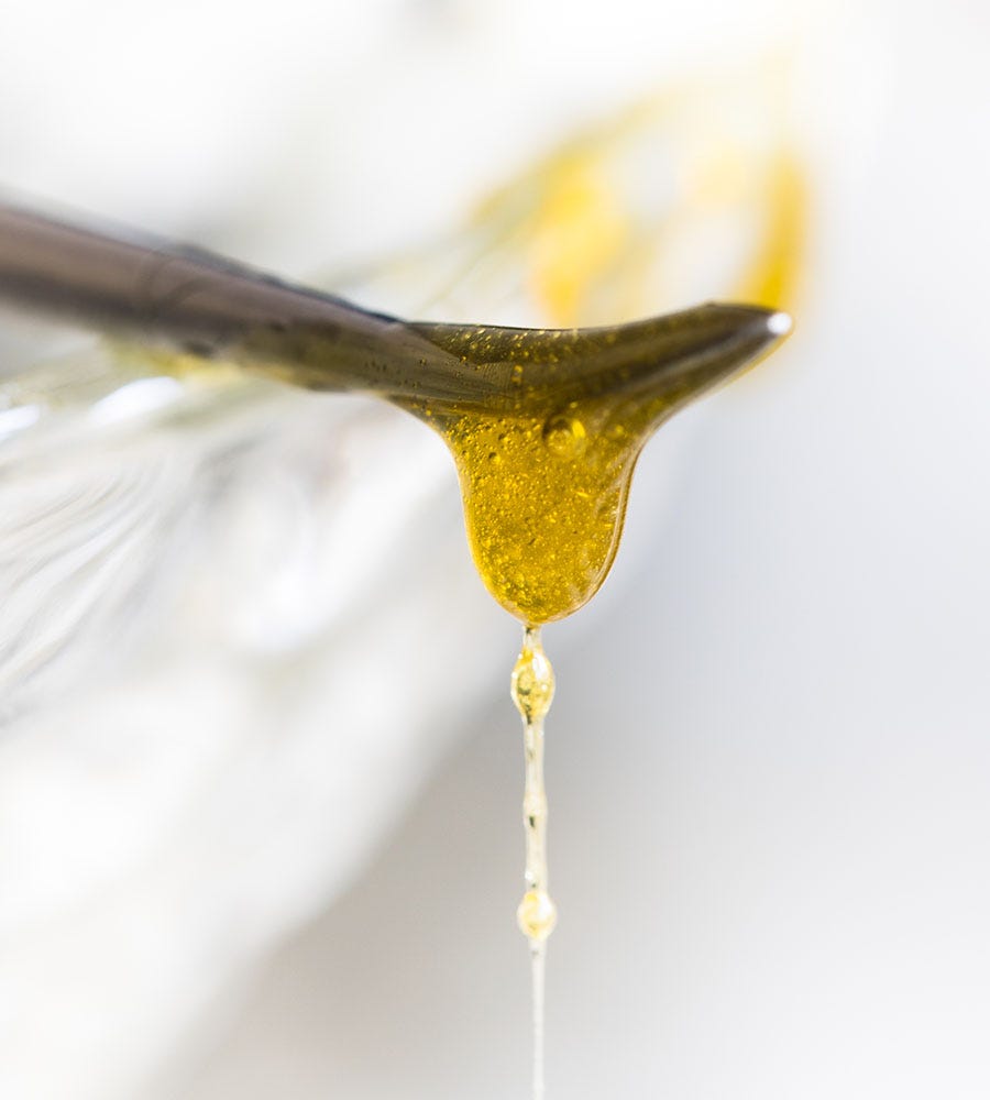 Live rosin dripping off dab tool