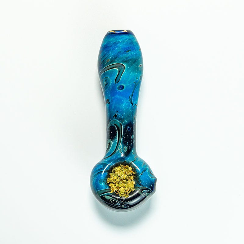 Blue glass handpipe
